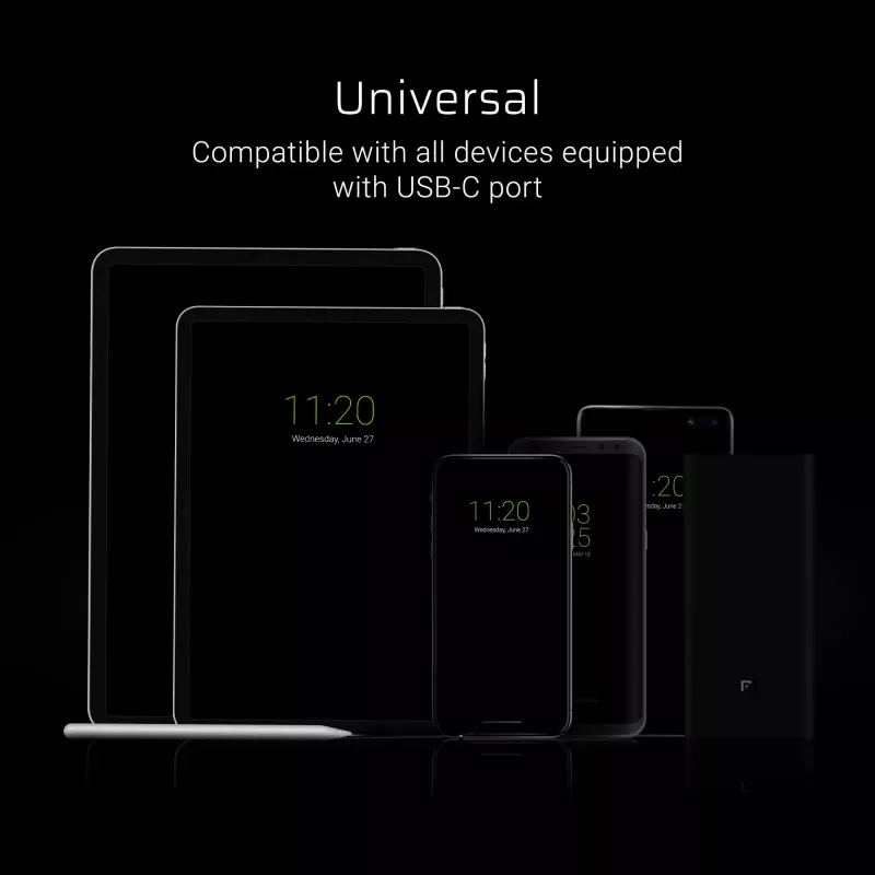 USB A – USB C kaabel roheline Cell KABGC03 — 0,25 m, must, 480 Mbit/s
