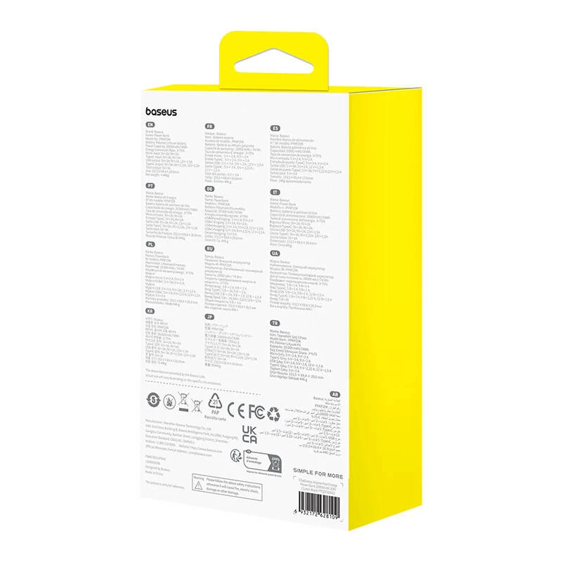 Baseus Airpow Liitiumpolümeer-akupank 20000 mAh 20 W Must