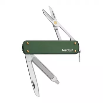 Mitmeotstarbeline nuga Nextool NE0143 — kompaktne kokkupandav multiriist tangide, terade, kruvikeerajaga, roheline, roostevaba teras, 64,5×152 mm, 29 g