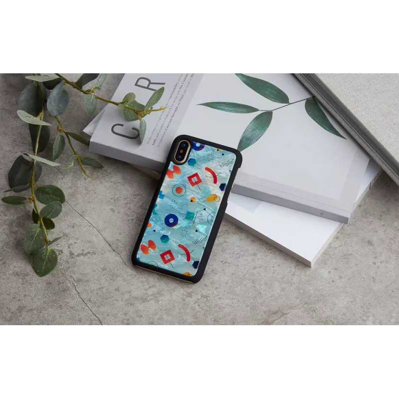 iKins nutitelefoni ümbris iPhone XS / XS Max must kivimustriga, kaitsev tagakaas