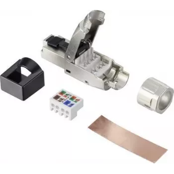 Renkforce RJ45 pistik CAT 8.1 8P8C pistik väliühendus (tööriistavaba) Hõbedane RF-4495306 1 tk (RF-4495306)