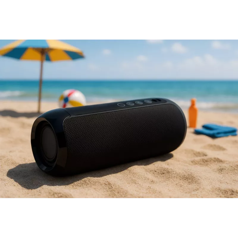 Kaasaskantav Bluetooth stereokõlar SQUEAK SQ1008 — 14W RMS, Bluetooth 5.3, 1200 mAh, IPX4, FM, LED, AUX, USB