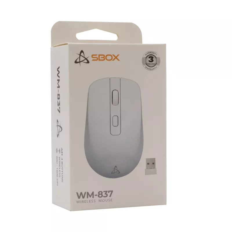 SBOX WM-837 Valge USB Type-A hiir