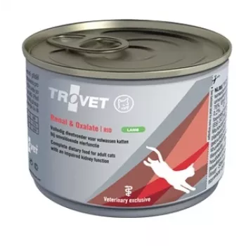 Märg kassitoit TROVET Renal & Oxalate RID Lamb 200 g, veterinaardieet täiskasvanud kassidele, 200 g purk