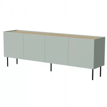 Kummut cama meble FELLINI 2000×400×700 mm, oliiv õlitatud tammepuidust pealispinnaga, MDF-raam