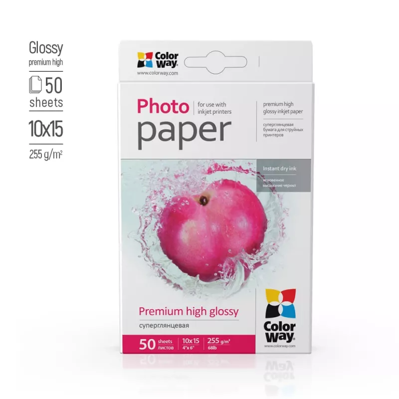 Fotopaber ColorWay PSG2550504R läikiv 255 g/m² 10x15 cm 50 lehte