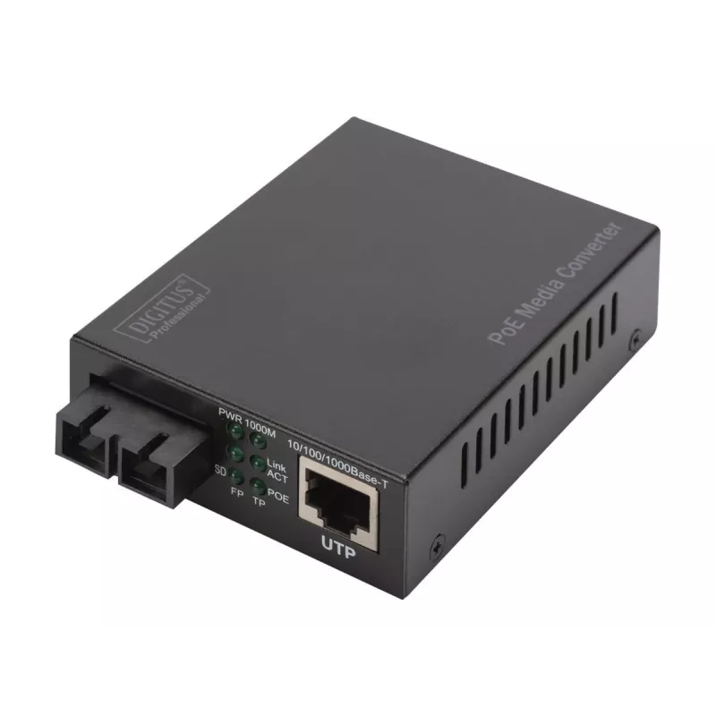 Digitus Gigabit PoE meediumimuundur, RJ45 / SC, SM, PSE