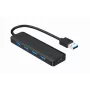 USB-jaotur Gembird 4-pordiline USB 3.1 (Gen 1) — 4 porti, USB 3.2 Gen 1 Type-A, 5V/2.1A, 109×30×10 mm, must