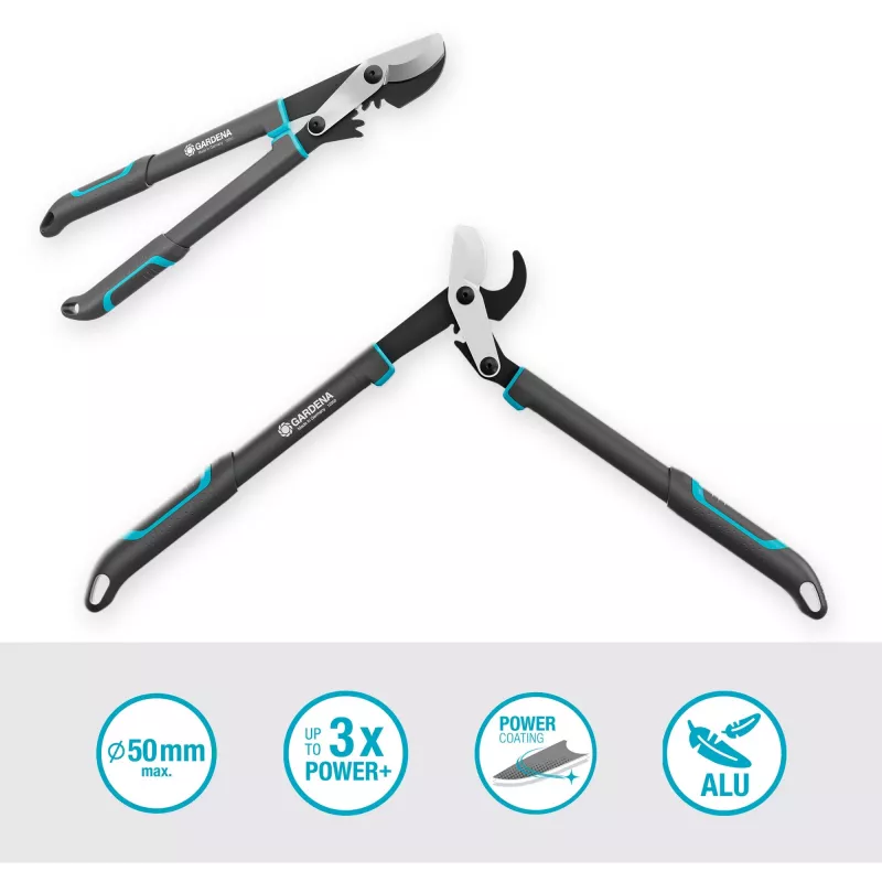 Oksakäärid GARDENA EnergyCut Pro S, 60 cm käepide, hall/türkiis