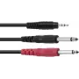 Heliadapteri kaabel Omnitronic 3,5 mm kuni 2×3,5 mm, ECO seeria, 3 m