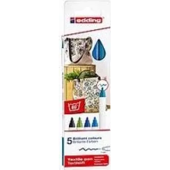 Marker set Edding 4600 fibre tip, 5 pieces, multicolour, box packaging, made in Germany
