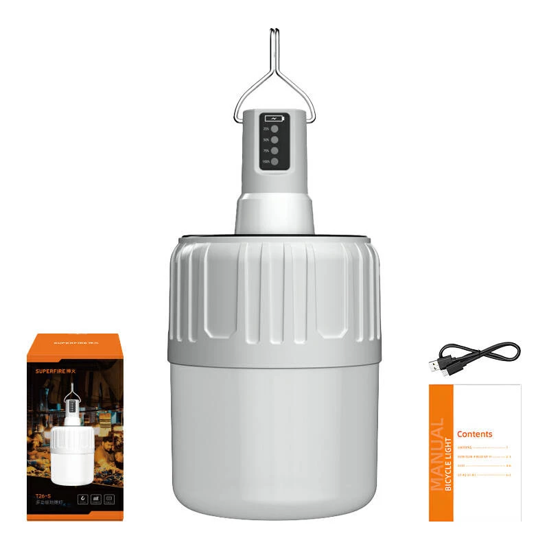 Matkalamp Superfire T26-S — 500 lm, päikselaadimine, 18 W võimsus