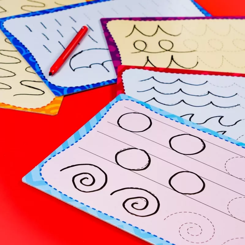 Hariv komplekt Montessori pastakas kirjutamiseks koolis 18 tahvliga