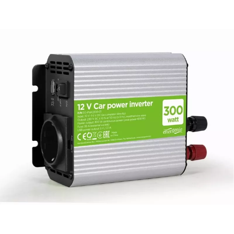 Gembird EG-PWC300-01 toiteadapter/inverter Auto 300 W Hall