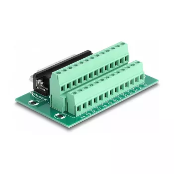 DeLOCK D-Sub 25-kontaktiline emane klemmiplokile DIN-liistule, 51 mm x 86 mm x 30 mm