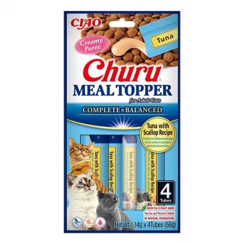 Märg kassimaius kotike INABA Churu Meal Topper Tuunikarp kammkarbiga 4 x 14 g