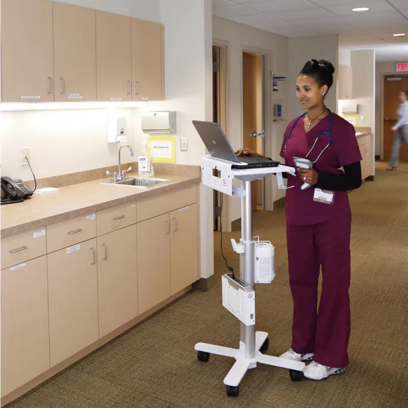 Ergotron StyleView sülearvutikäru, SV10 - käru sülearvutile - meditsiiniline - metall - valge, alumiinium - ekraani suurus: kuni 43,2 cm (kuni 43,20 cm (17)) (SV10-1100-0)