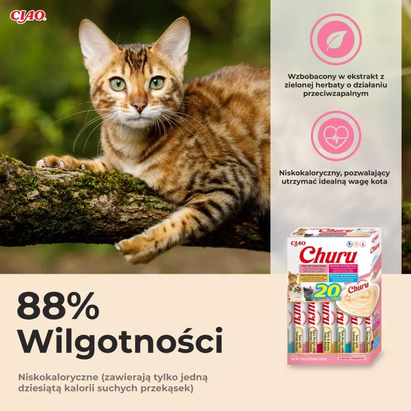 Märjad kassimaiused INABA Churu Variety Box Seafood — 20 x 14 g tuubi, kalapasta, teraviljavaba, suhkru- ja gluteenivaba