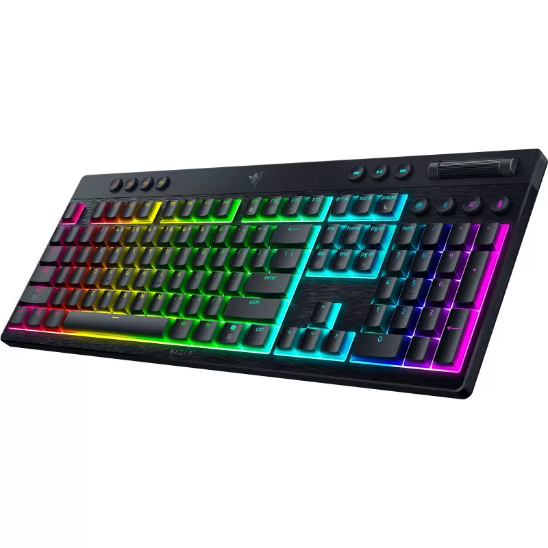 Mehaaniline madala profiiliga klaviatuur Razer MustWidow V4 — oranžid lülitid, juhtmevaba Bluetooth