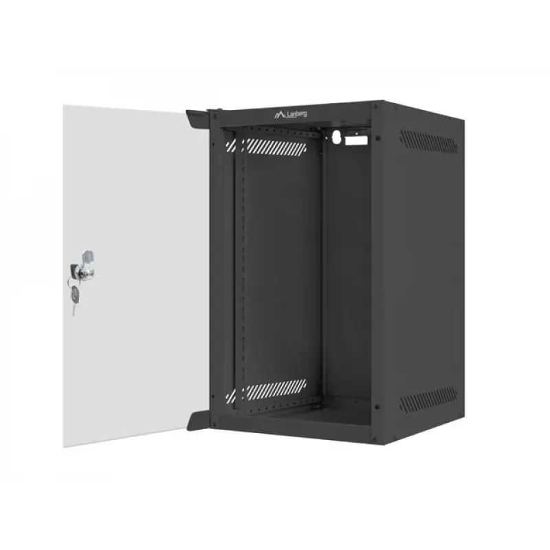 Seinale kinnitatav riiul LANBERG WF10-2309-10B 9U, 469×280×310 mm, 10-tolline sügavus, must, IP20