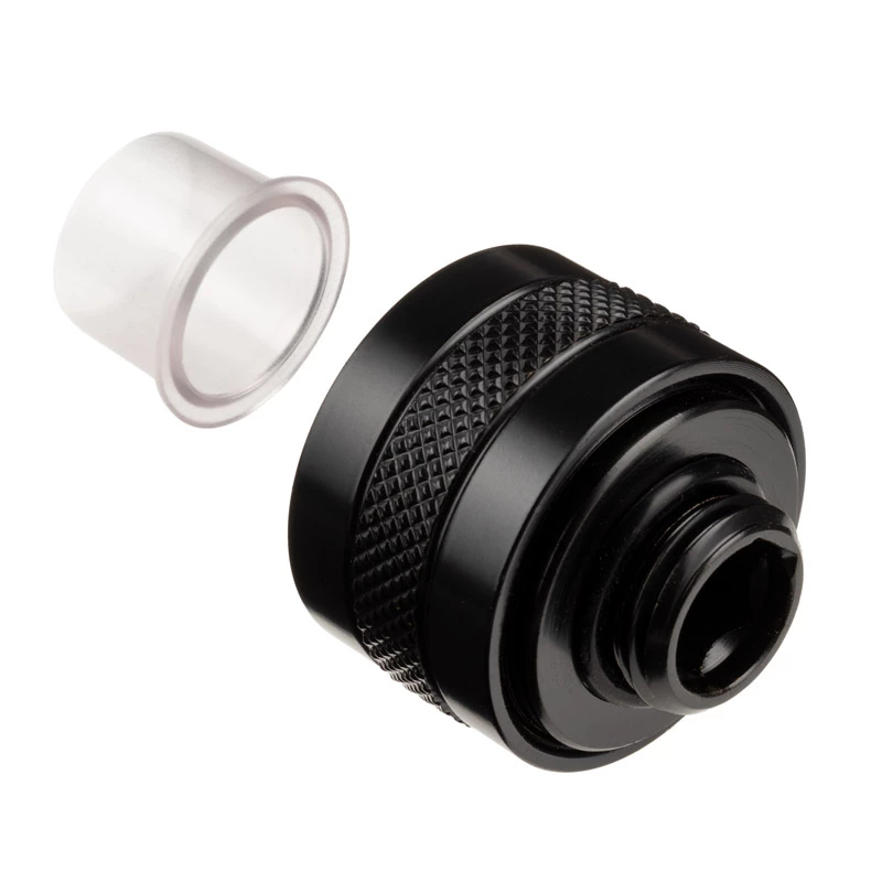 Liitmik Alphacool 17473 — messing, 23 mm kõrgus, 26 mm läbimõõt, must