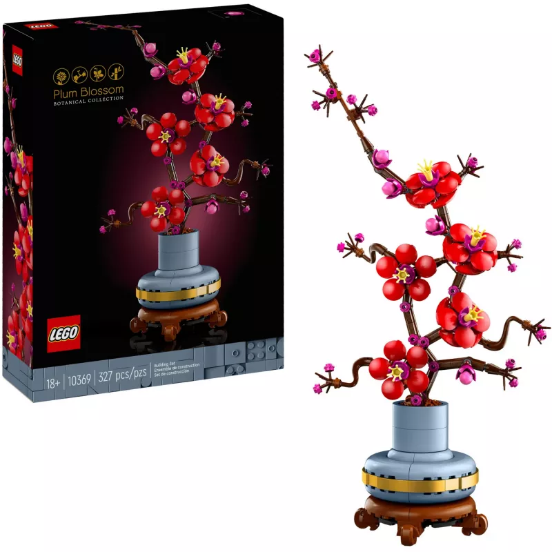 LEGO Icons ploomiõie lilledekoratsiooni väljapanekukomplekt 10369, mitmevärviline