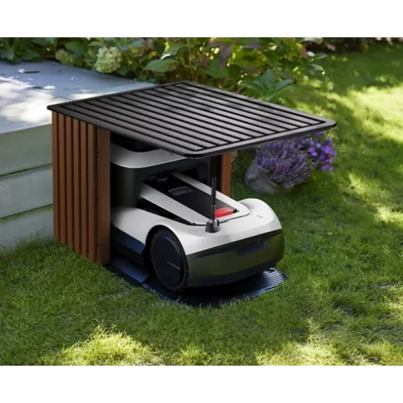 Kaitsev garaaž Ecovacs GOAT G1-GARAGE PRO Premium GOAT G1-2000 muruniidukile, kaetud hoiustamis- ja laadimisjaam