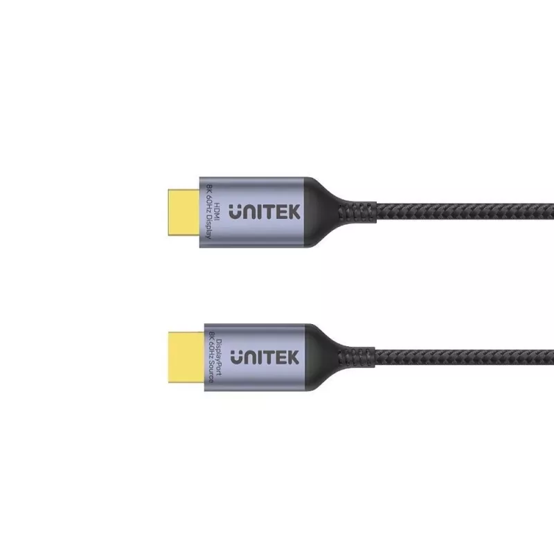 UNITEK KAABEL DISPLAYPORT 1.4 HDMI 2.1-LE, 8K, 1,8 M