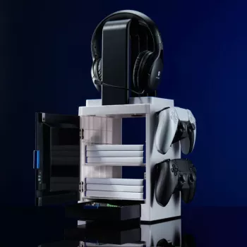Numskull Games PS5 inspireeritud mängukapp, kettahoidja mängudele, PlayStation 5, Grau, juhtmega, 1 tk