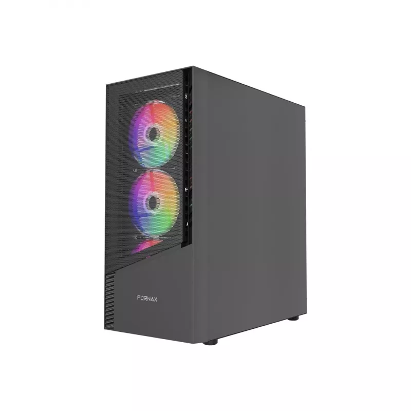 Arvutikorpus GEMBIRD Fornax 4300 Midi Tower ATX, karastatud klaas, 2×3,5-tollist pesa, 3×2,5-tollist pesa, ARGB-ventilaatorite tugi, USB 3.2 Gen1
