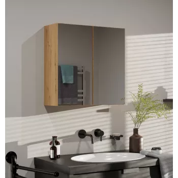 Vannitoa hoiukapp top e shop POLA 2DL ARTISAN — seinale kinnitatav tamm, 600×220×600 mm, 3 riiulit