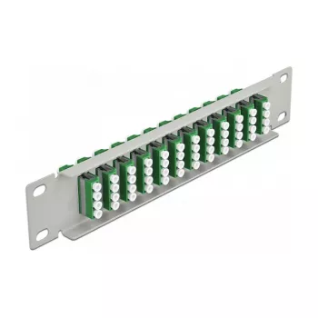 Fiiberoptiline patch-paneel DeLOCK 10 tolli 12 porti LC Quad roheline 1U hall