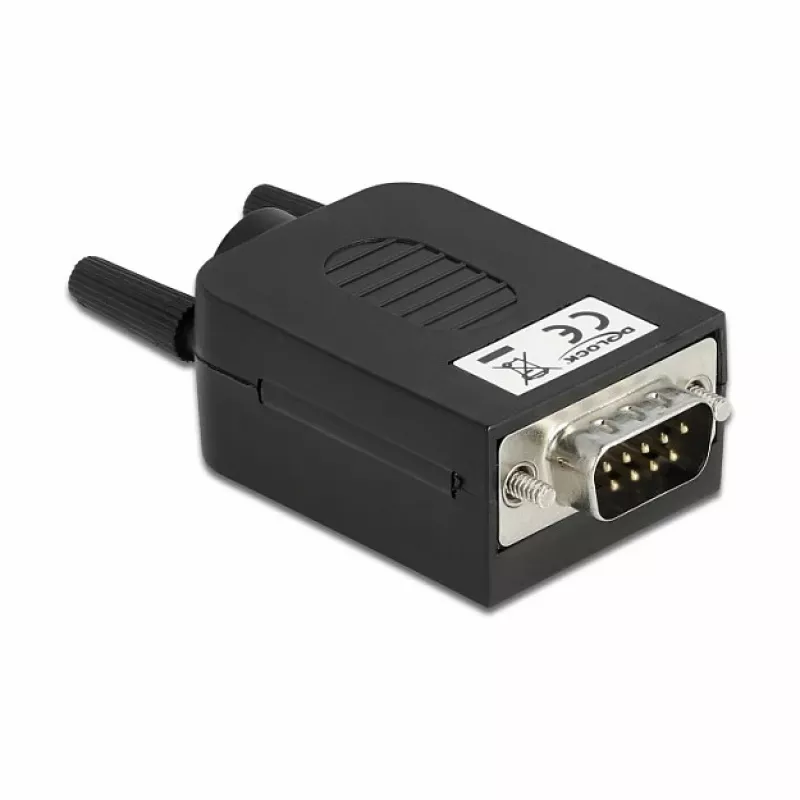 Juhtmepistik DeLOCK 66232 Sub-D 9 10 kontaktiga klemmiplokk Must