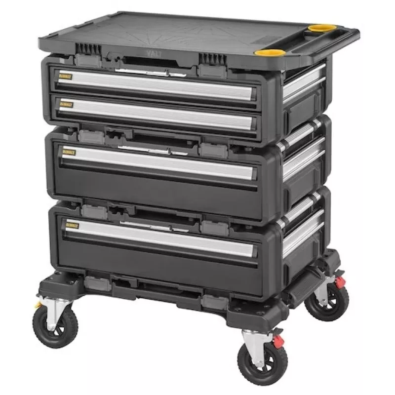 Tööriistakast DeWalt DWST08510-1 — alumiinium- ja plastkonstruktsioon, must/kollane