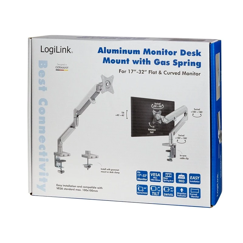 Monitorikinnitus LogiLink BP0086 81,3 cm (32 tolli) laud Hõbe