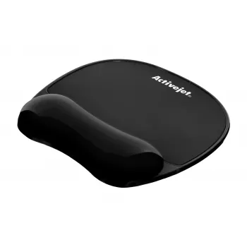 Geel-randmepadjaga hiirematt ActiveJet — must, 220×250 mm, geel ja silikoon, libisemiskindel alus