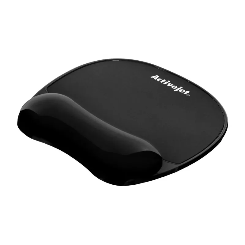 Geel-randmepadjaga hiirematt ActiveJet — must, 220×250 mm, geel ja silikoon, libisemiskindel alus