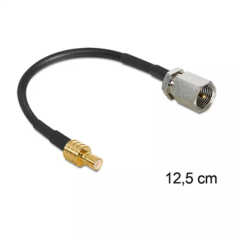 Koaksiaalkaabel DeLOCK 88473 0,125 m FME SMB Kuld Must