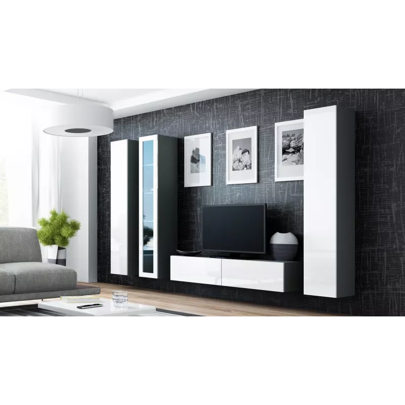 Cama TV-alus VIGO 140 30/140/40 sonoma tamm/valge läikiv