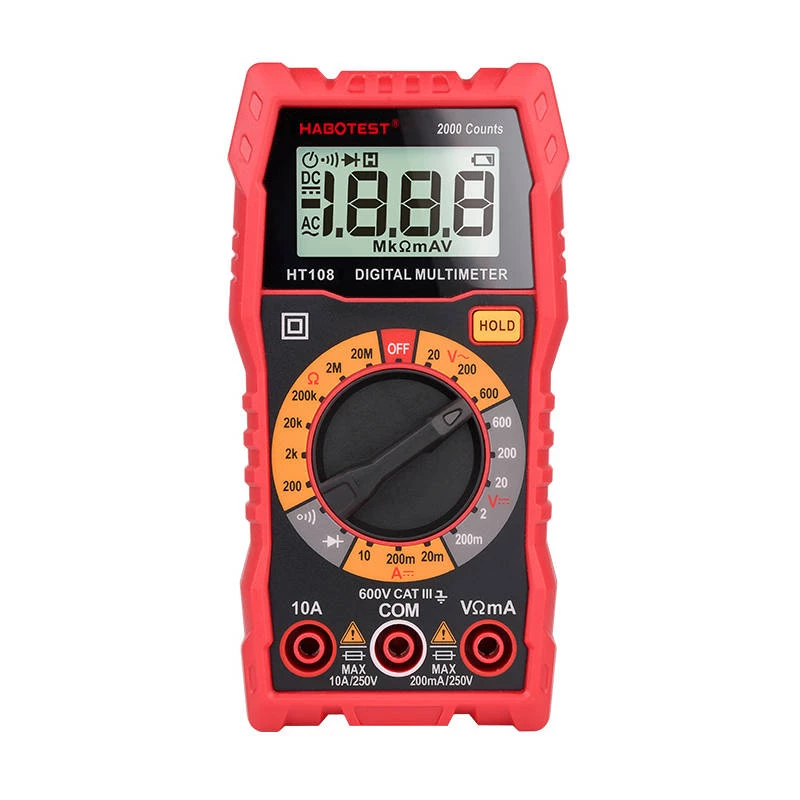 Multimeeter Habotest HT108L — DC kuni 600V, AC kuni 600V, 10A vahemik