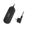 Pikendusjuhe LogiLink LPS262U 1,5 m 2 vahelduvvoolupistikut siseruumidesse must