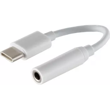 Audio kaabel S/CONN 14-05020 0.1m 3.5mm USB USB-C Valge