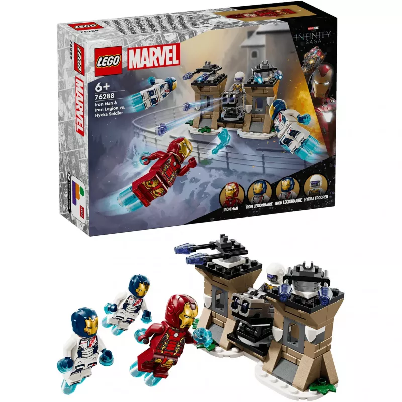 Ehitusmänguasi LEGO komplekt 76288 Marvel Super Heroes Raudmehe Raudleegion HYDRA sõdur, minifiguur, ehitatav mudel