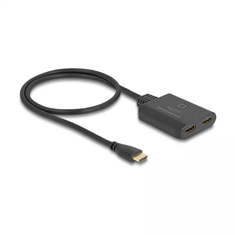DeLOCK HDMI lüliti 2 x HDMI sisse 1 x HDMI välja 8K 60 Hz integreeritud kaabel 50 cm