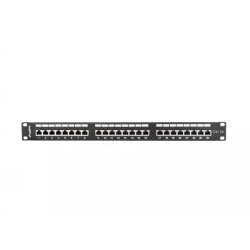 Patch-paneel 1U LANBERG PPS5-1024-B — 24-port RJ-45 Cat5, metallist, must, riiulile paigaldatav
