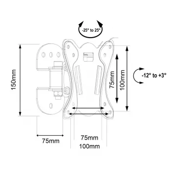 Teleri seinakinnitus MACLEAN MC-415 13–32 tollistele ekraanidele, VESA 100×100, kandevõime 30 kg