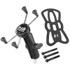 RAM Mounts X-Grip suure telefoni kinnitus mootorratta lenkstange klambrile, must