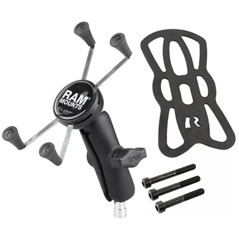 RAM Mounts X-Grip suure telefoni kinnitus mootorratta lenkstange klambrile, must