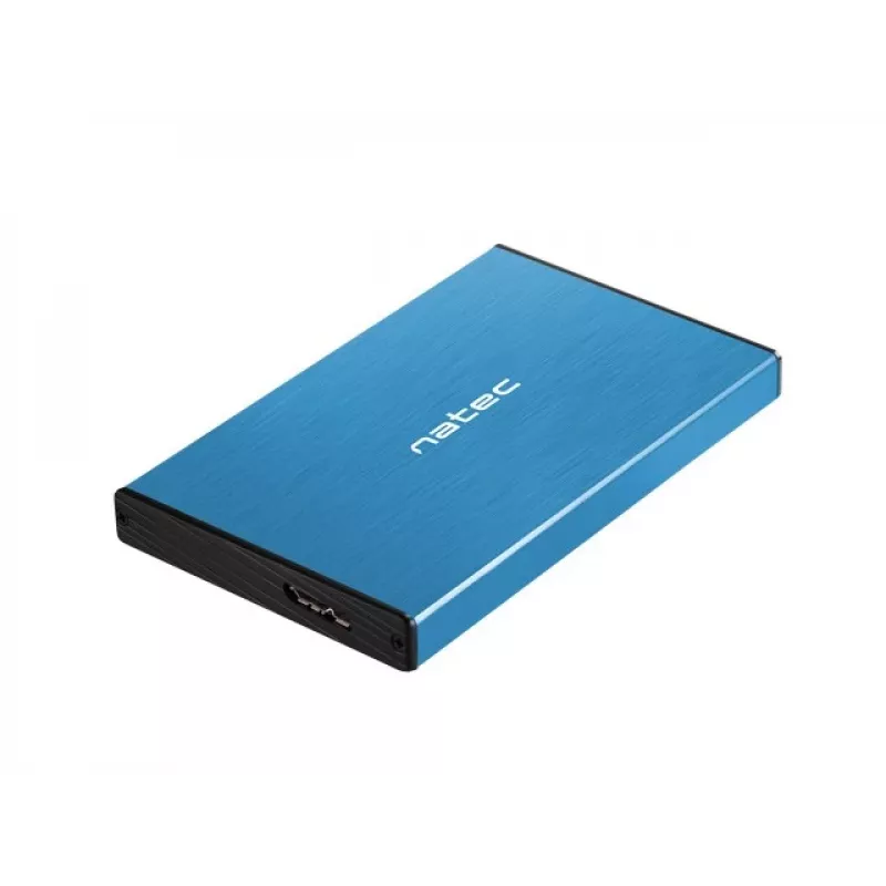 Väline HDD/SSD korpus NATEC Rhino GO 2.5 tolli — USB 3.0, SATA III, kuni 4 TB, 9.5 mm, alumiinium, sinine