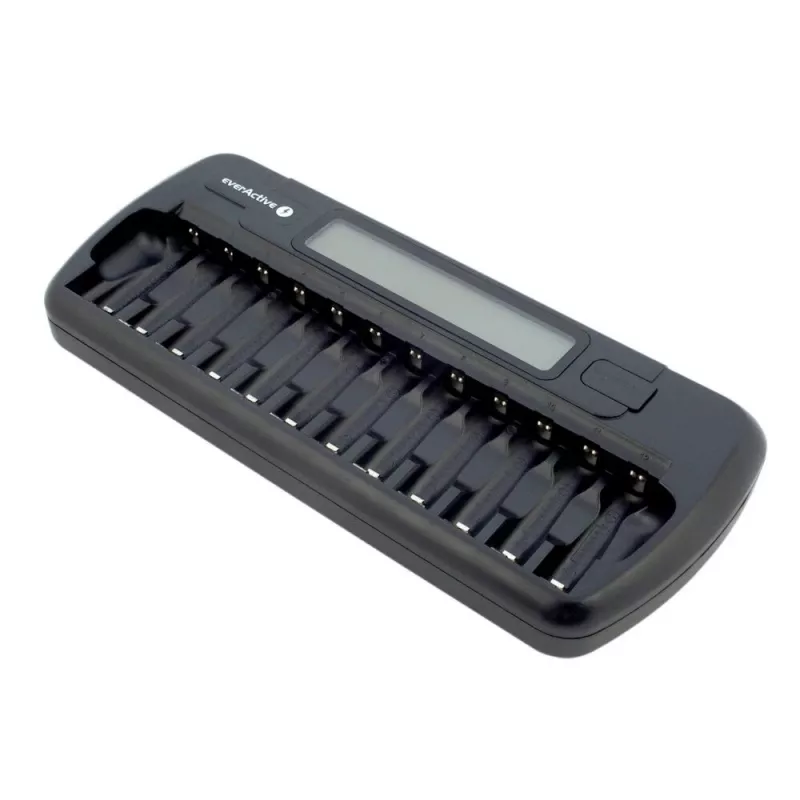 Akulaadija everActive NC-1200 — universaalne 12 akulaadija AA/AAA jaoks, 12 V sisend, must